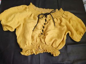 off shoulder tops mustard and red