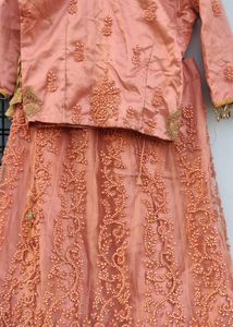One Time Used Bridal Lehanga Peach Colour