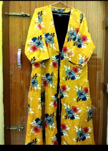 Floral Print Open Front Jacket