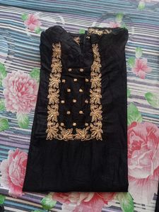 Black Kurta With Trouser Dupatta