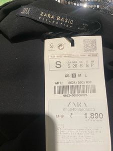 ZARA Black Glitter Top Alone