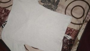 White Ribbed Knit Top