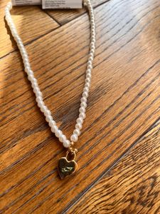 Elegant Pearl Necklace with Heart Pendant