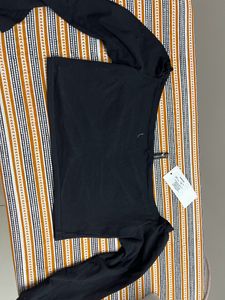 Black Solid Bardot Top