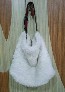 Imported Fluffy White Hobo Bag