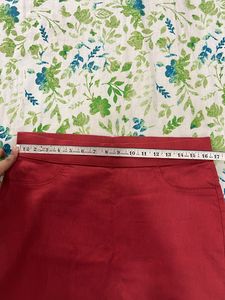 Marks And Spencer Red Fitted Formal Skirt