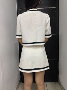 White And Black top skirt set