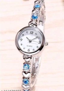 Elegant Rose Gold Heart &amp; Crystal Watch