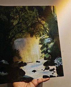 Waterfall Acrylic Painting