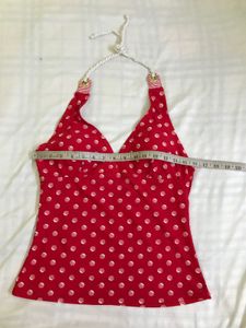 Red Polka Dot Halter Top Bust 34-36