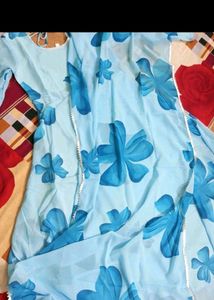 New/Unused Blue Georgette Gown With Dupatta