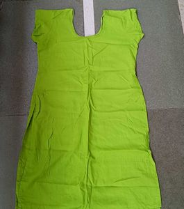Green Chikenkari Kurti With Two Inners