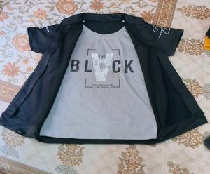 Graphic Tee & Shirt Jacket Set