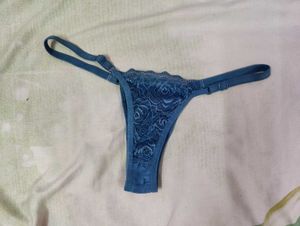 Blue Lace Thong