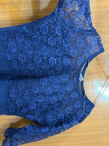 Blue Gown With Net Work
