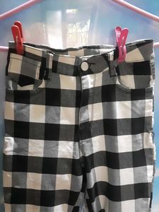 Checked Flare Pants