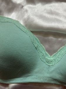 Mint Green Ribbed Bra