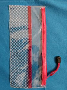 Set of 6 Pink Zippered Clear Pouches