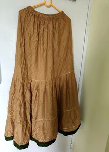 Ethnic Skirt Free Size Gold Colour