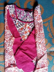 Good Condition Floral Design Kurta For Daily Wear