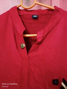 Meroon Colour Full Sleeve Kurti