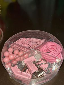 Pink Office Supplies Set