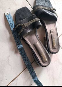 Grey Velvet Flats