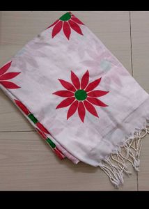 Sunflower White Red Saree