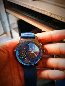Stylish Blue Chronograph Watch