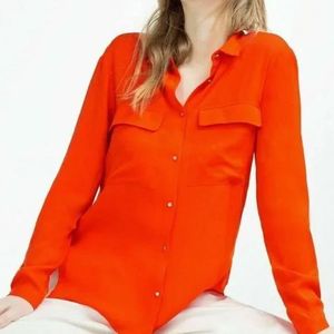 Orange Button-Down Shirt