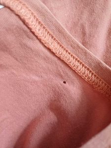 Peach T-shirt with White Stripe