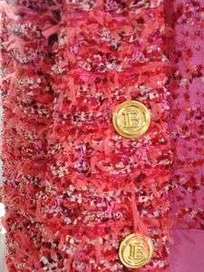 Pink Tweed Cropped Jacket