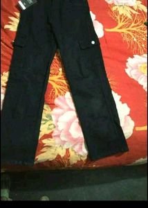 Wide Leg Black Cargo Pants