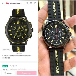 SCUDERIA FERRARI MENS BLACK SPORTS PREMIUM WATCH