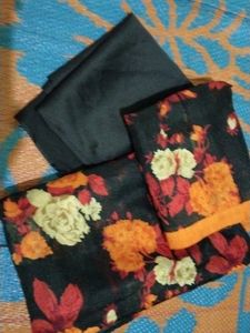 Beautiful Black Floral Dress Material