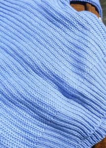 Lavender puff-sleeved crop sweater