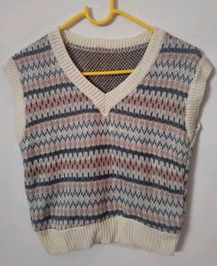 Patterned Knit Vest