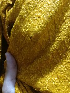 Yellow Embroidered Kurti