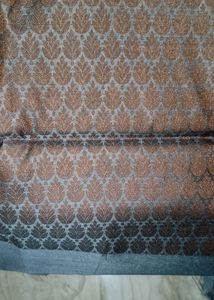 New UNUSED Cotton Saree In Charcoal Colour