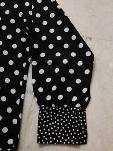 Black White Dotted Designer Shirt For Women&#39;s