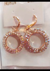 Rose Gold Diamond Work Earrings