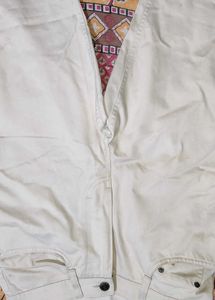 Beige Straight Leg Jeans