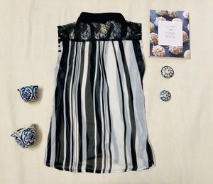 Black Stripped Trendy Top