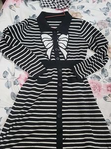 Striped Knit Sweater Dress