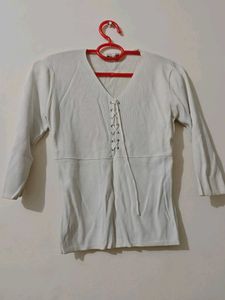 White 3/4 Sleeve Top