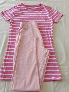 Striped Tee and Pink lower