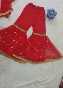Red Garara Suit Havey  Stones Work Fancy 👗