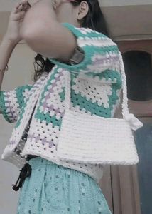 Handmade Crochet Granny Square Cardigan