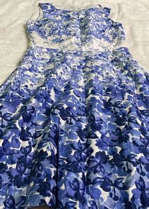 Blue Printed Frok For Women
