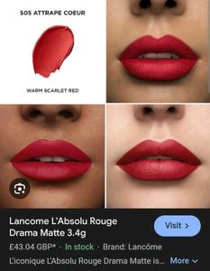 Original Lancome Drama Matte Bullet Lipstick Mini